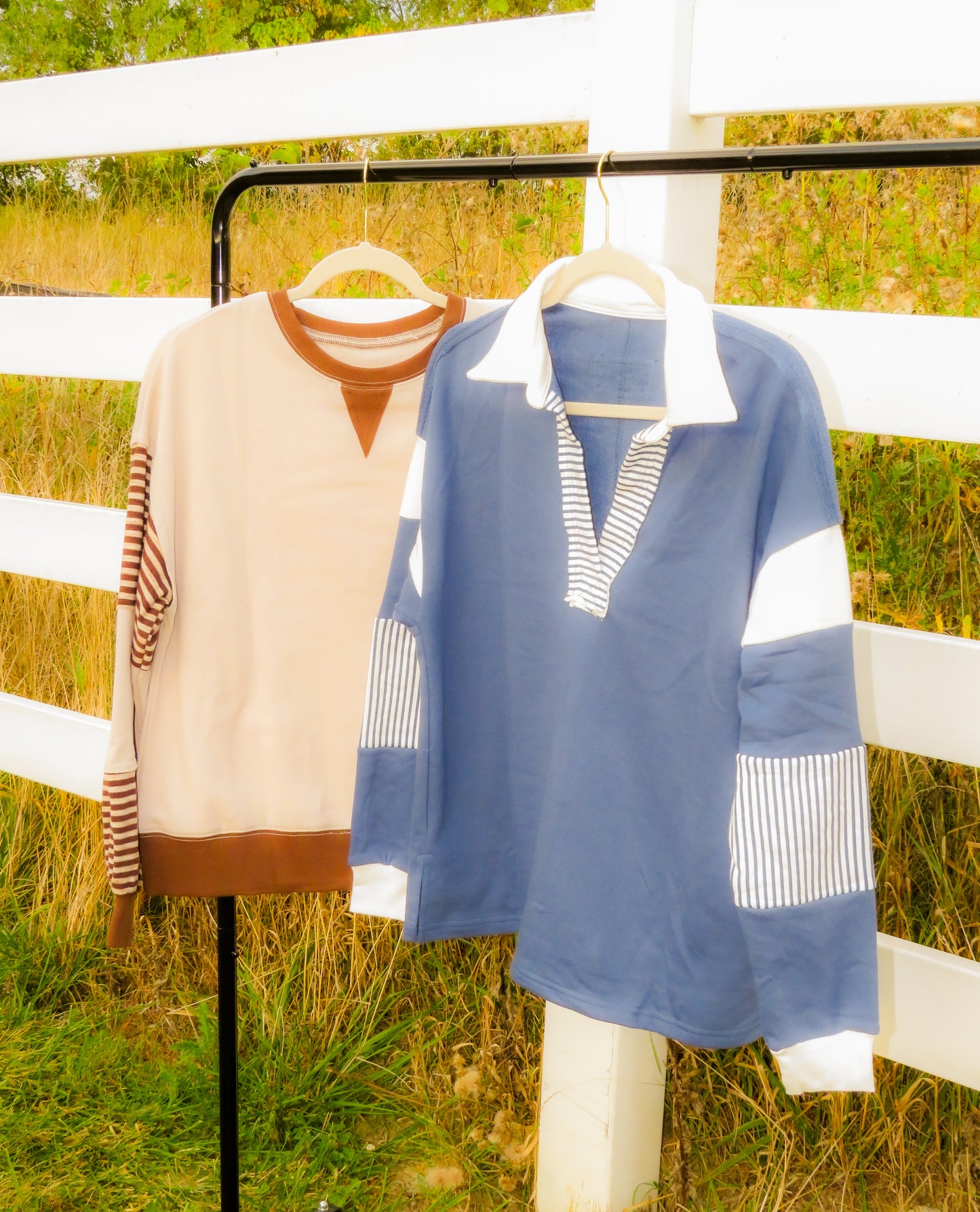 Brown Striped Crewneck