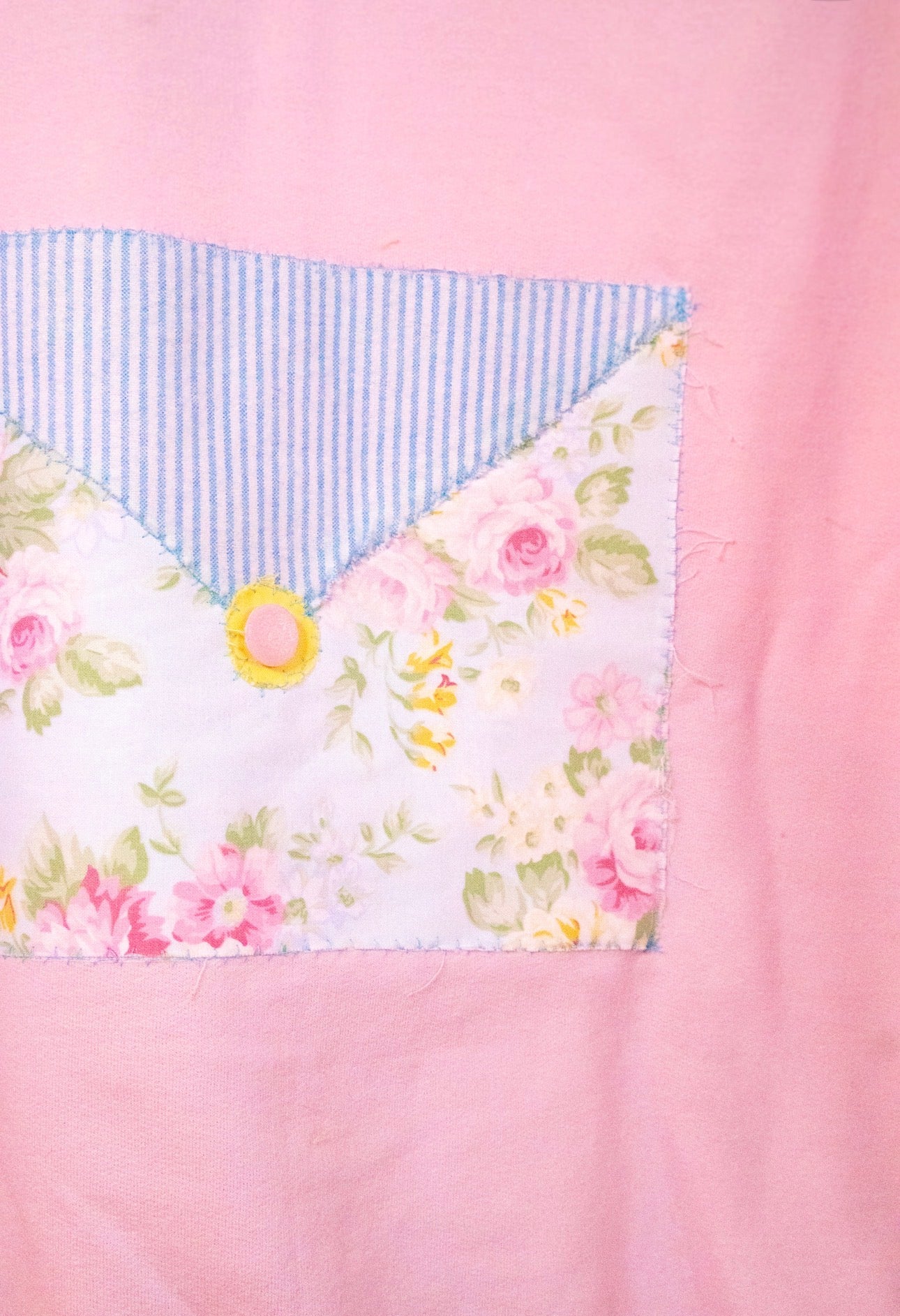 PINK FLORAL VALENTINES PATCHWORK HOODIE