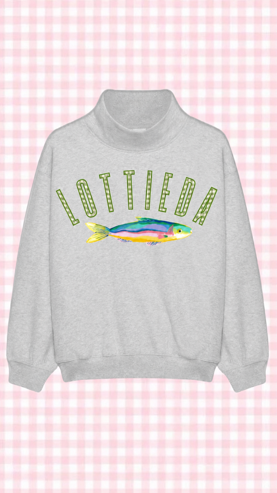 Plaid Fish Mock Neck PRE ORDER