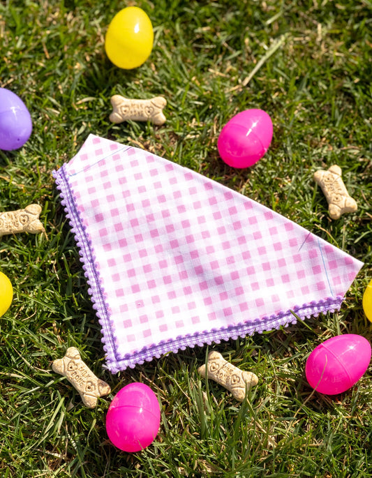 Pink Plaid Bandana