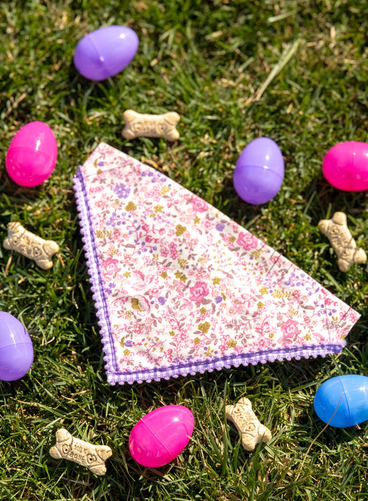 Purple Floral Bandana