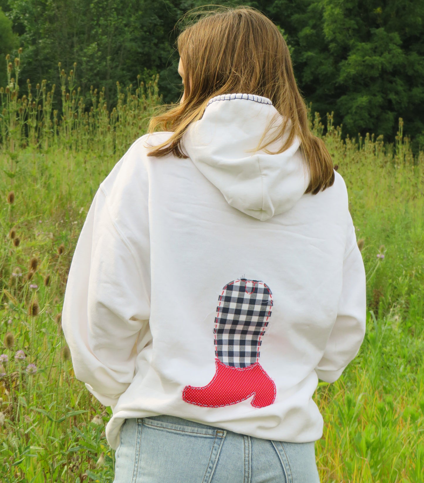 PREORDER American Flag Patchwork Hoodie